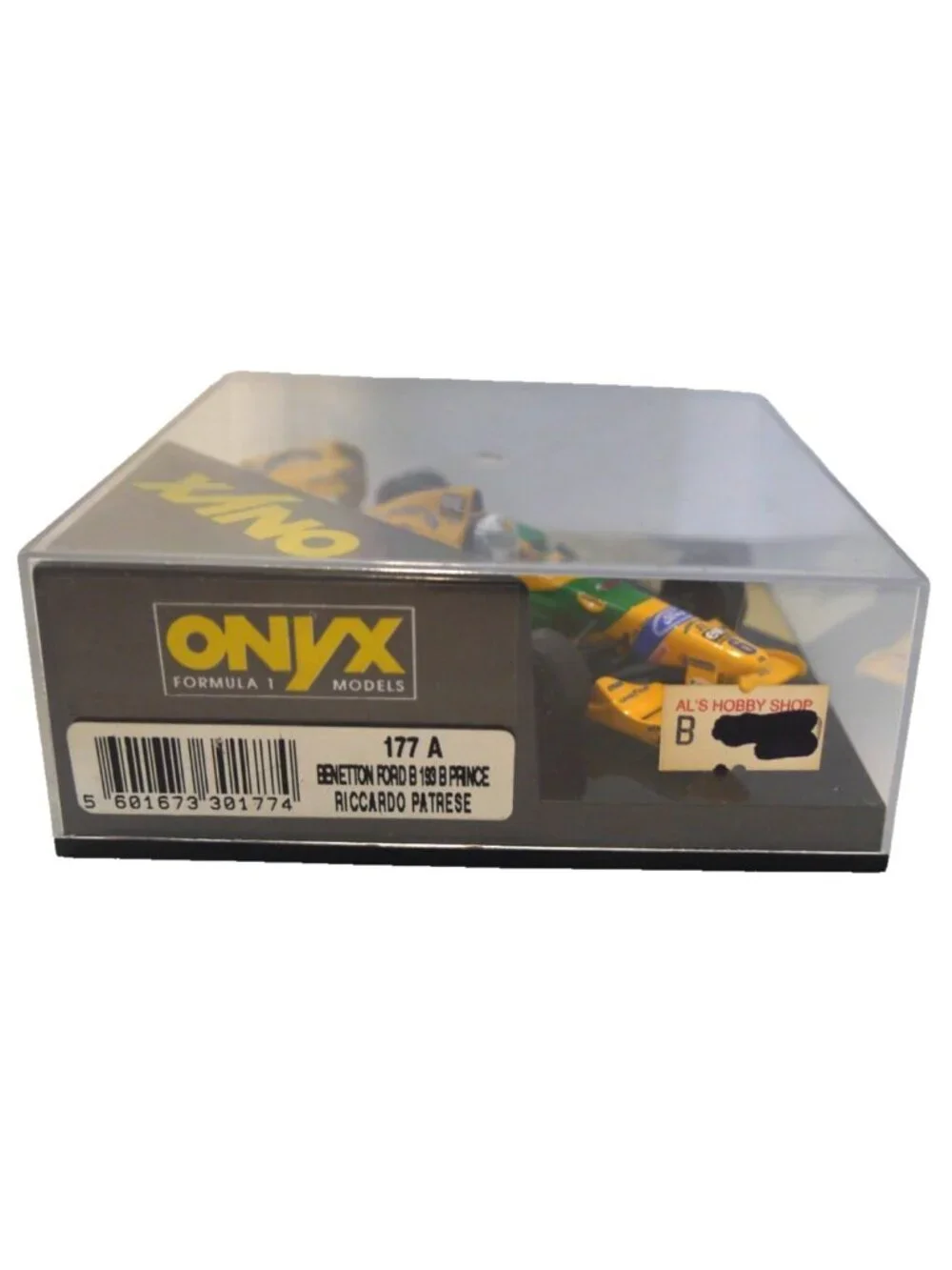 Onyx die cast model F1 race car #177A  Benetton Ford R. Patrese New Box Damage